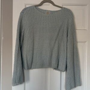 Cozy Knit Crew Neck Sweater in Soft Blue